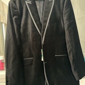 Material London men’s velvet jacket with trim in black size large